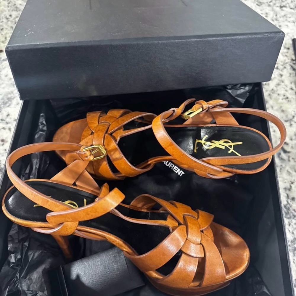 Saint Laurent Women's Brown Leather Heels